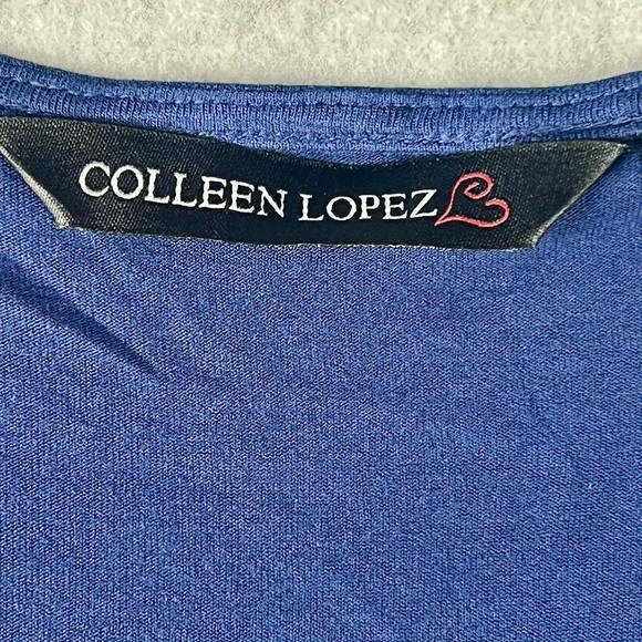 Colleen Lopez Blouse Womens Medium Blue Sleeveless Tank Top Layering Piece - Picture 12 of 12